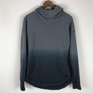 Calia | Gray Black Ombré Cowl Hoodie Sweatshirt